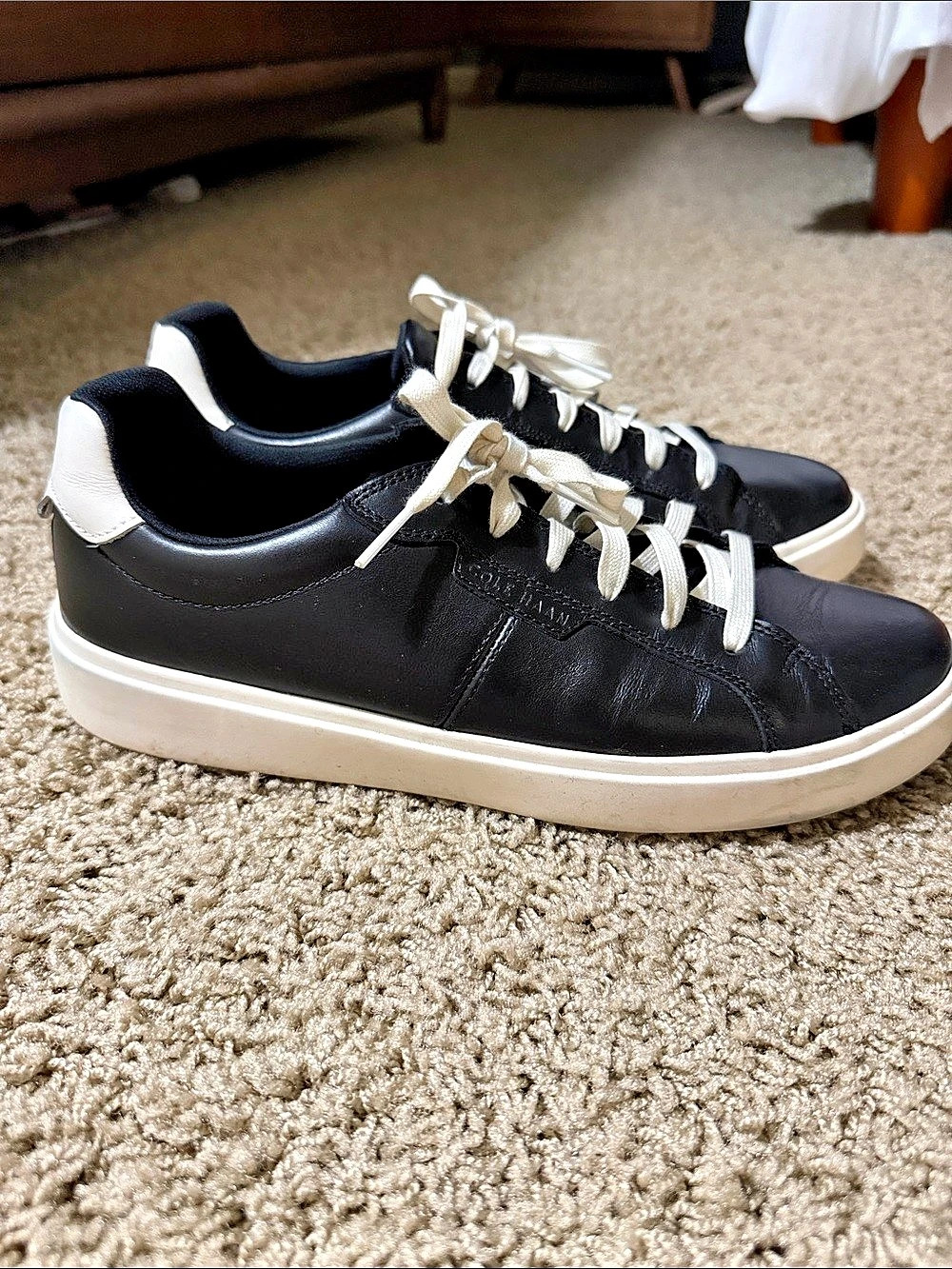 Cole Haan Women's Leather Sneakers Black & White US 9.5 B